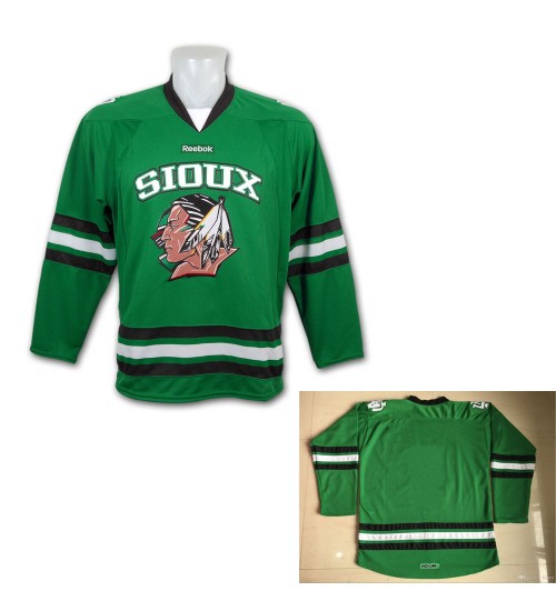 Custom NCAA University Blank North Dakota Fighting Sioux Hockey Jersey Green